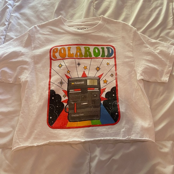white cropped polaroid tee - Picture 1 of 4